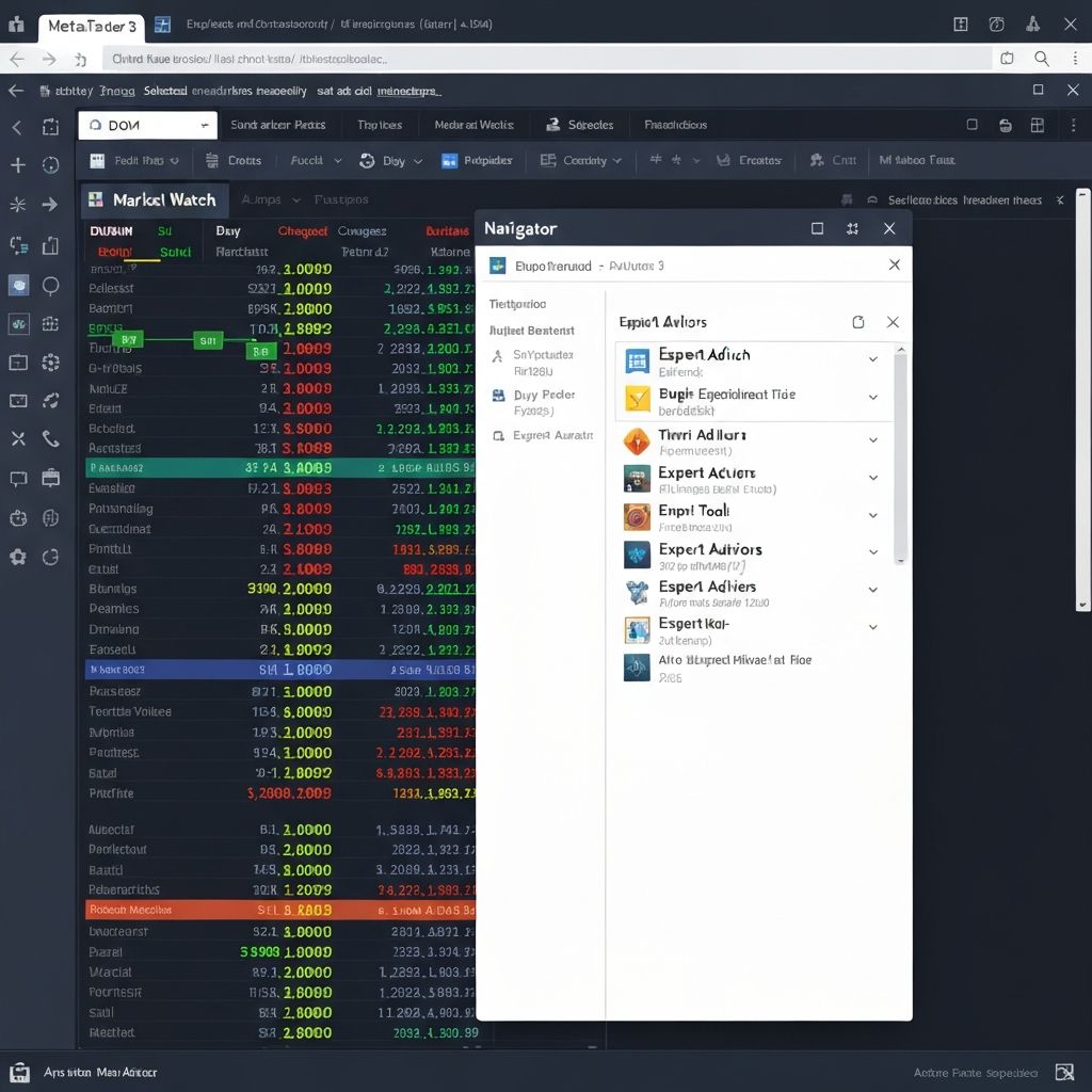MT5 Terminal Interface - DOM, Market Watch, Navigator